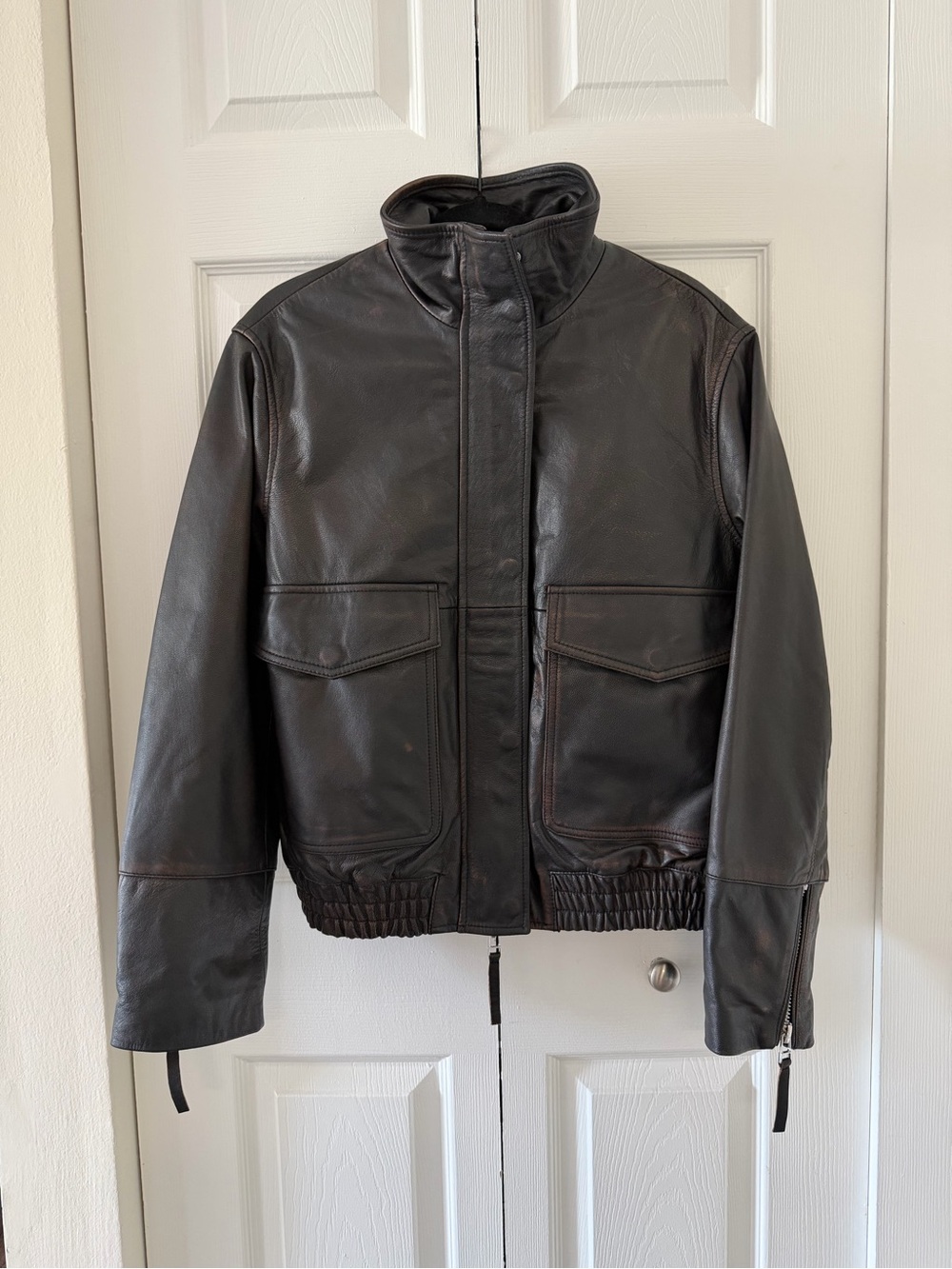 Zara 100% Leather Bomber Jacket Limited Edition 5479/061/800 - Picture 6 of 11